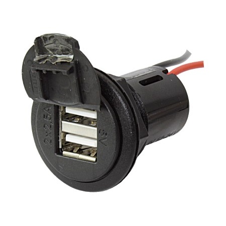 USB Doppel-Steckdose mit Deckel/runde Front