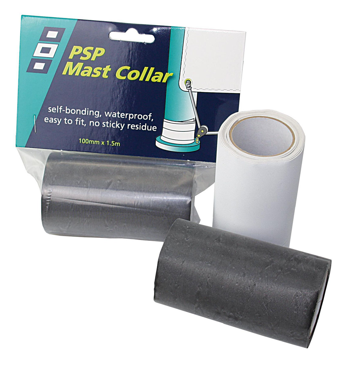 PSP Klebeband Mastkragen 100mmx1,5m schwarz