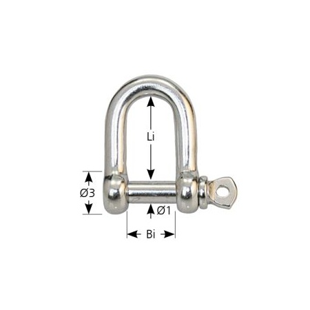 2x Edelstahlschäkel D-Form 5mm
