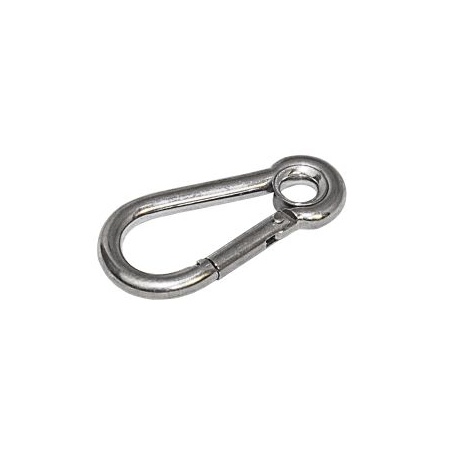2x Edelstahl-Karabinerhaken mit Kausch 40x 4mm