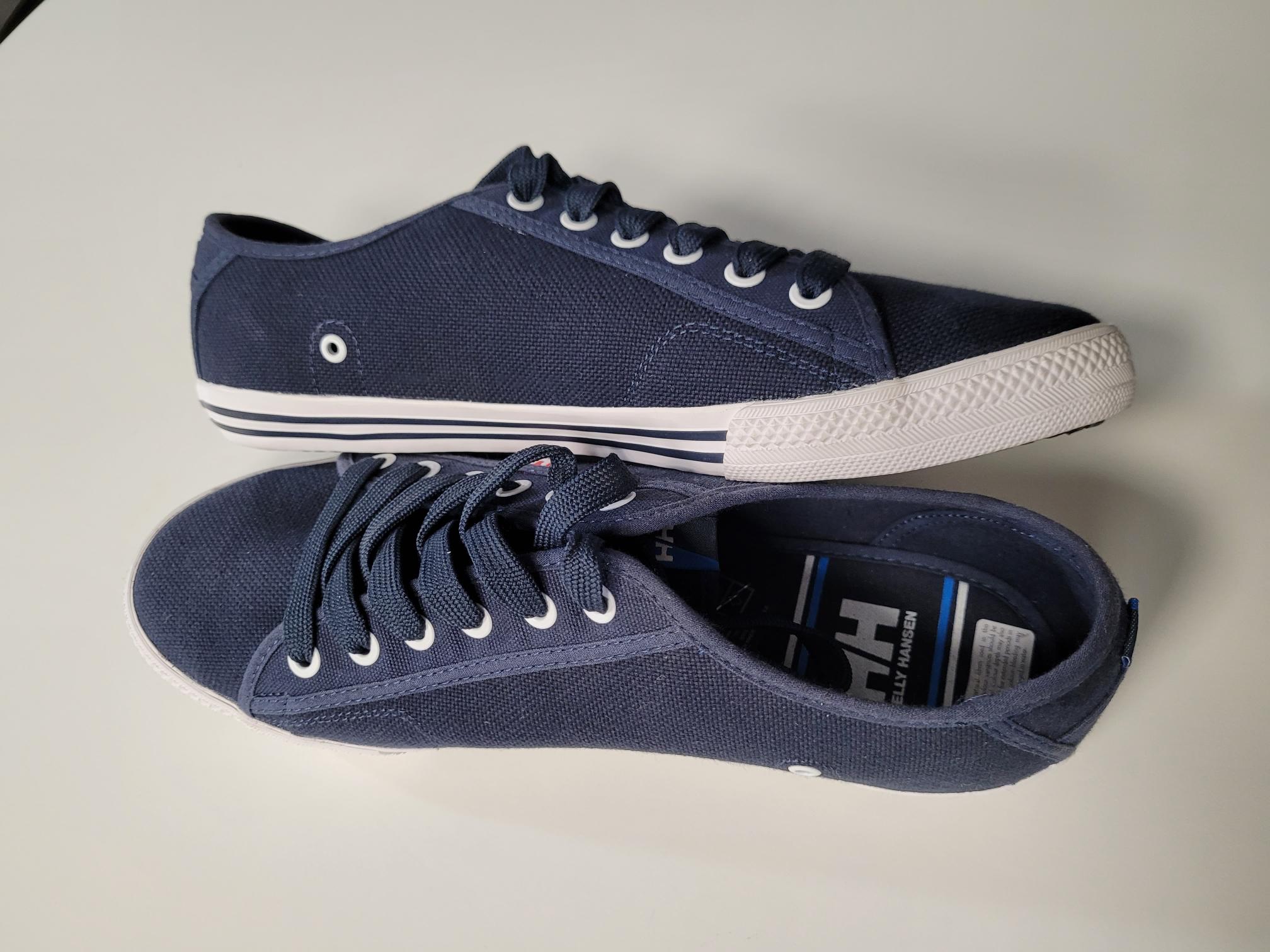 HELLY HANSEN Bootsschuhe Fjord Canvas, Gr. 42, Navyblau/Weiss, Obermaterial atmungsaktives und schnelltrocknendes Textil