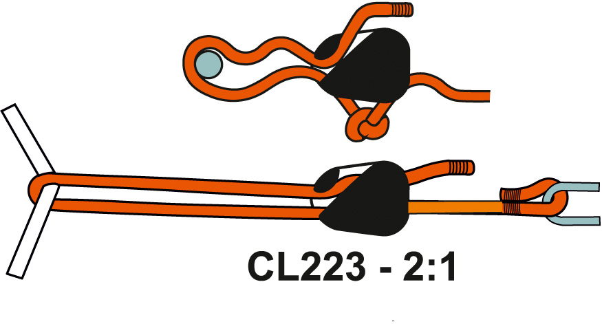 CLAMCLEAT CL223 LOOP Fixierungs-Klemme für Fenderleine 3-6mm