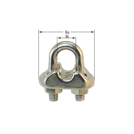 Seilklemme mit Bügel für 3mm Draht, Edelstahl