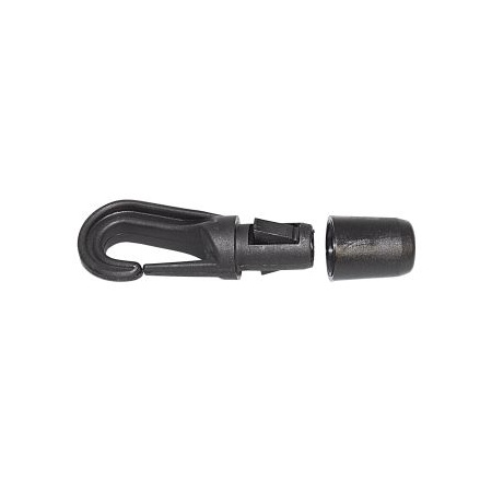 Haken für Gummileine 8mm schwarz