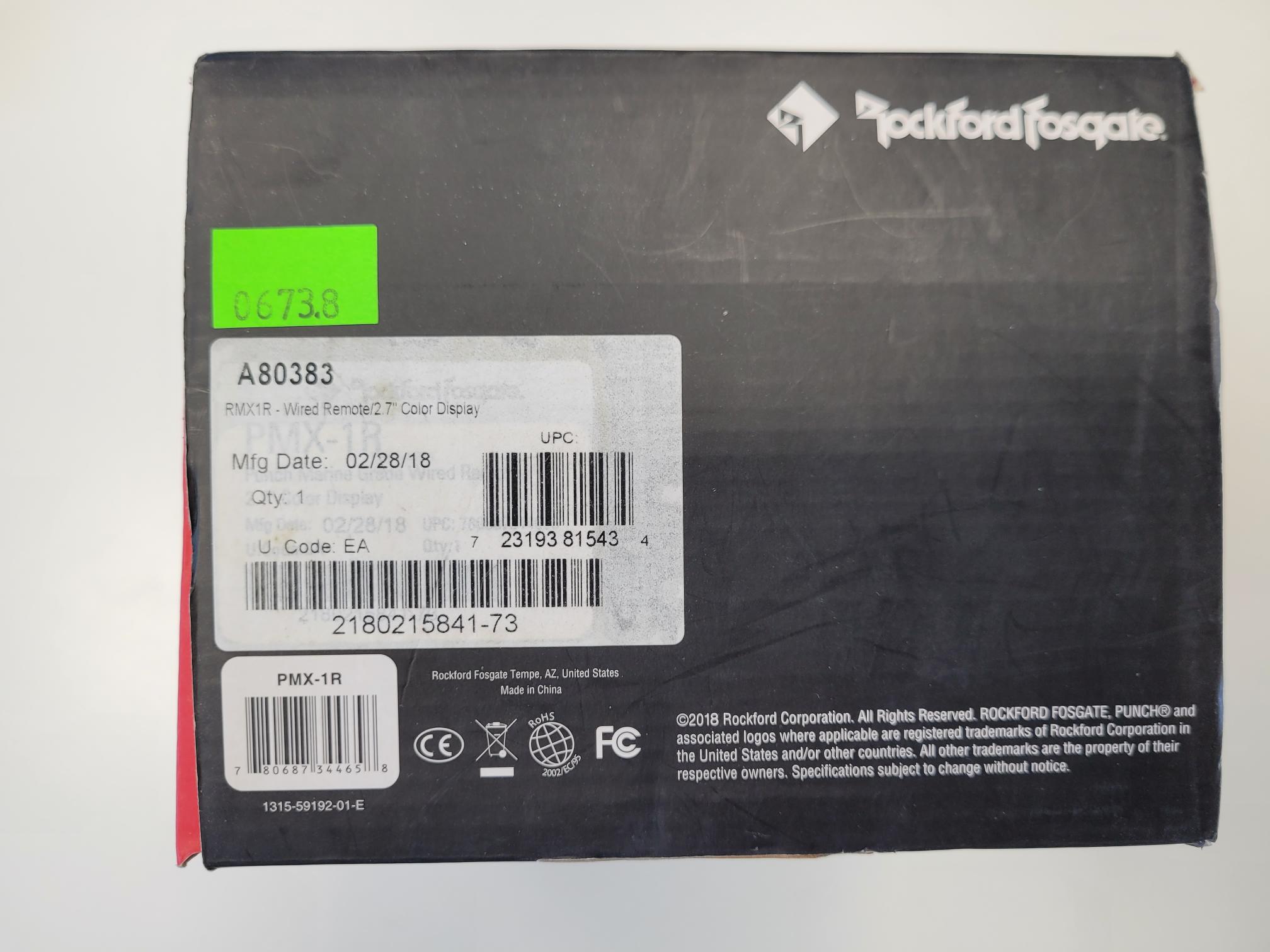 ROCKFORD FOSGATE (Raymarine) PMX-1R Fernsteuerung Remote / 2,7" Farb-Anzeige, kabelgebunden, A80383 (Raymarine-Nummer) - Punch RMX-1R