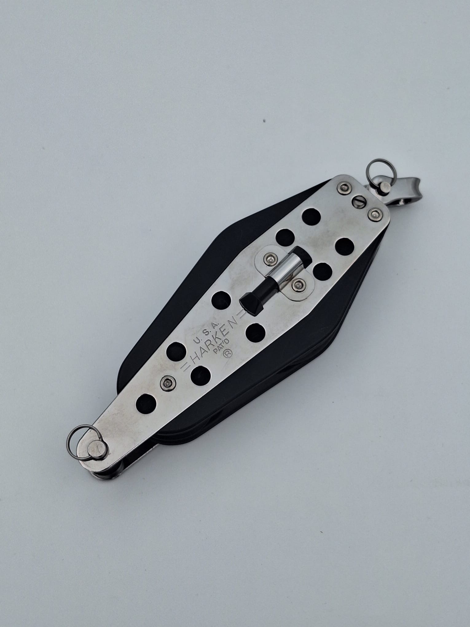 HARKEN H056 57mm Racing Violinblock mit Wirbel, einstellbarer Ratsche und Hundsfott