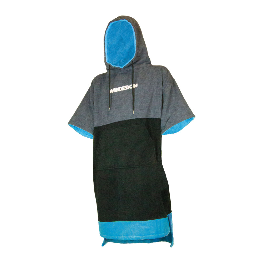 WINDESIGN EX2480J Frottee-Poncho Junioren Einheitsgröße, hält schön warm, 300 Gramm/m² Microfaser