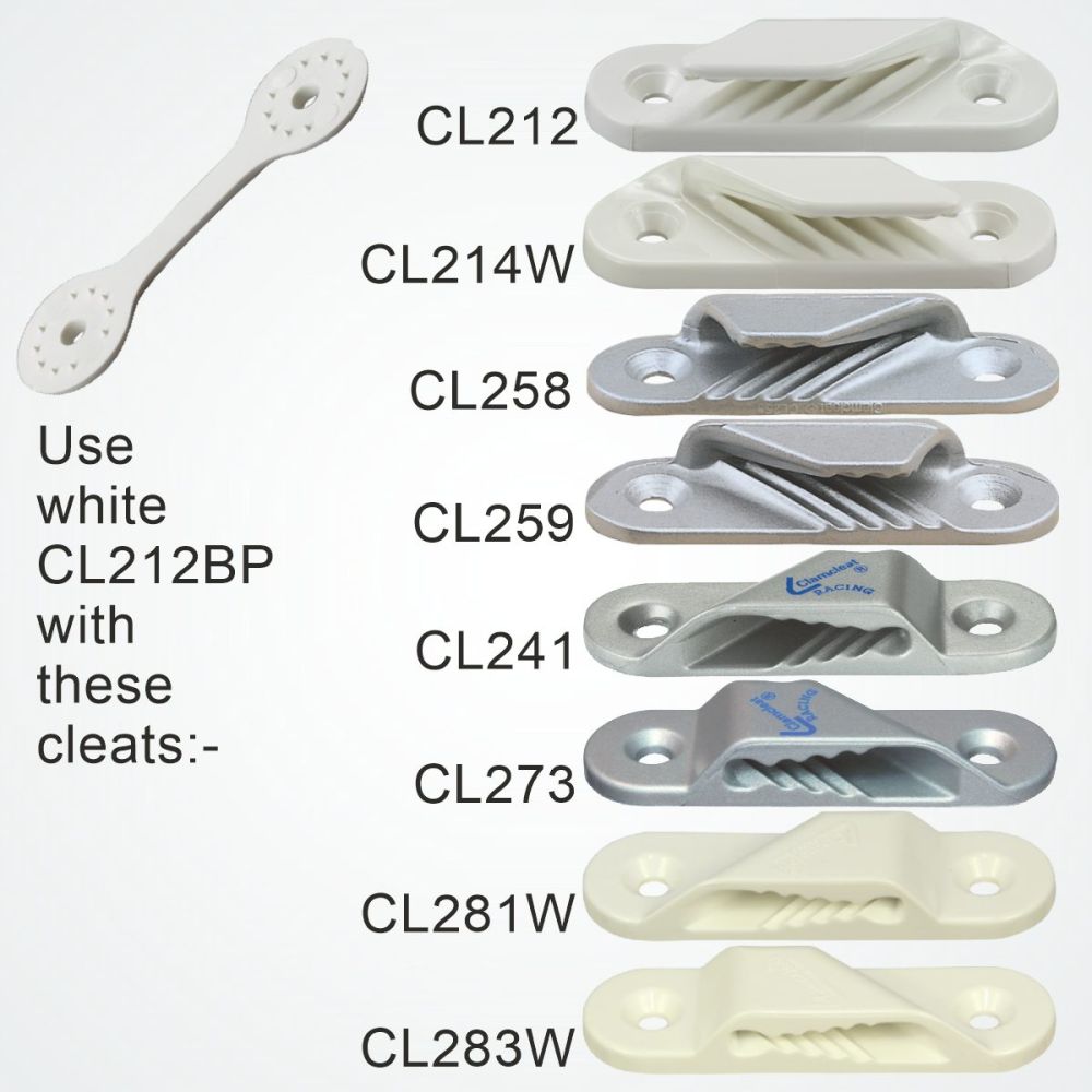 CLAMCLEAT CL212BP Rückenplatte Liektauklemme CL212 weiß 10er Pack
