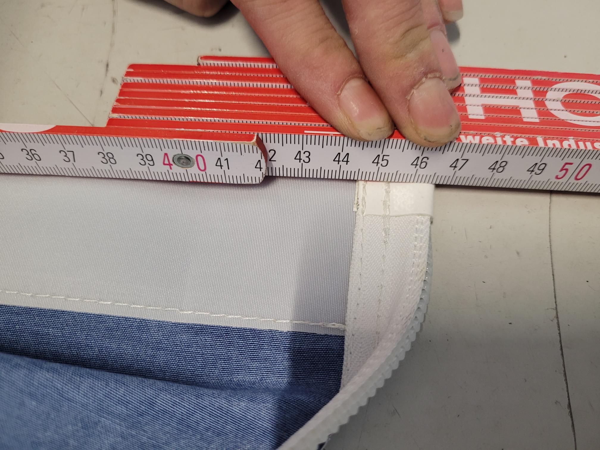 Rollfockpersenning Länge 11,10m, Umfang 45cm, Blau, mit Diagonalschnürung und Tasche, Airtex