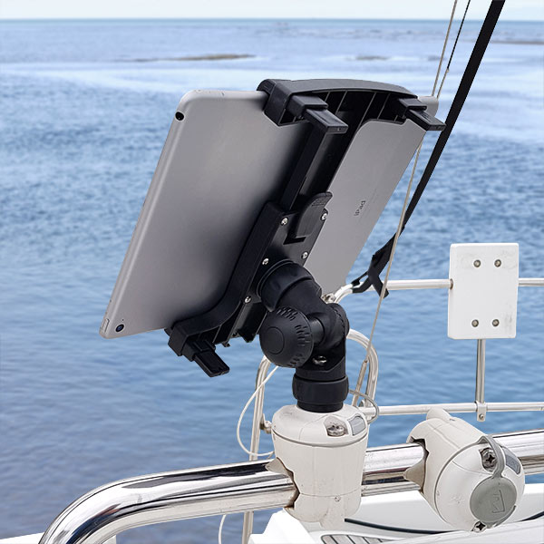 RAILBLAZA Tablethalterung ScreenGrabba 04-4131-11 als Komplettpaket mit dem Starport-Befestigunsfuss. Für Boote, Wohnmobile, Autos, Camper oder für zuhause: universell, praktisch, solide