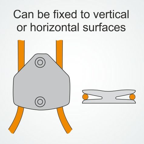 CLAMCLEAT CL202 Klemme vertikal/horizontal für 2 Taue 6-10mm