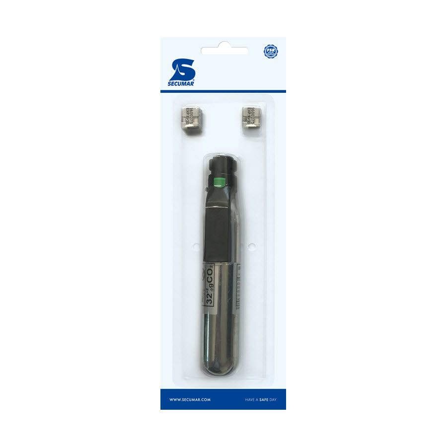 SECUMAR CO2-Patrone 32g 4001S mit Bajonett & 2 Pillen