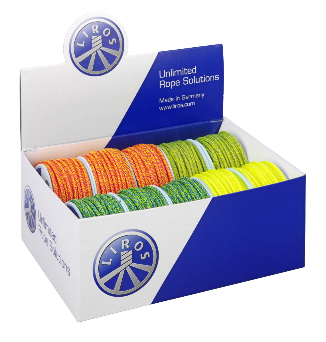 LIROS Magic Sport leuchtgelb-weiß, 3 mm, 15 m auf Spule