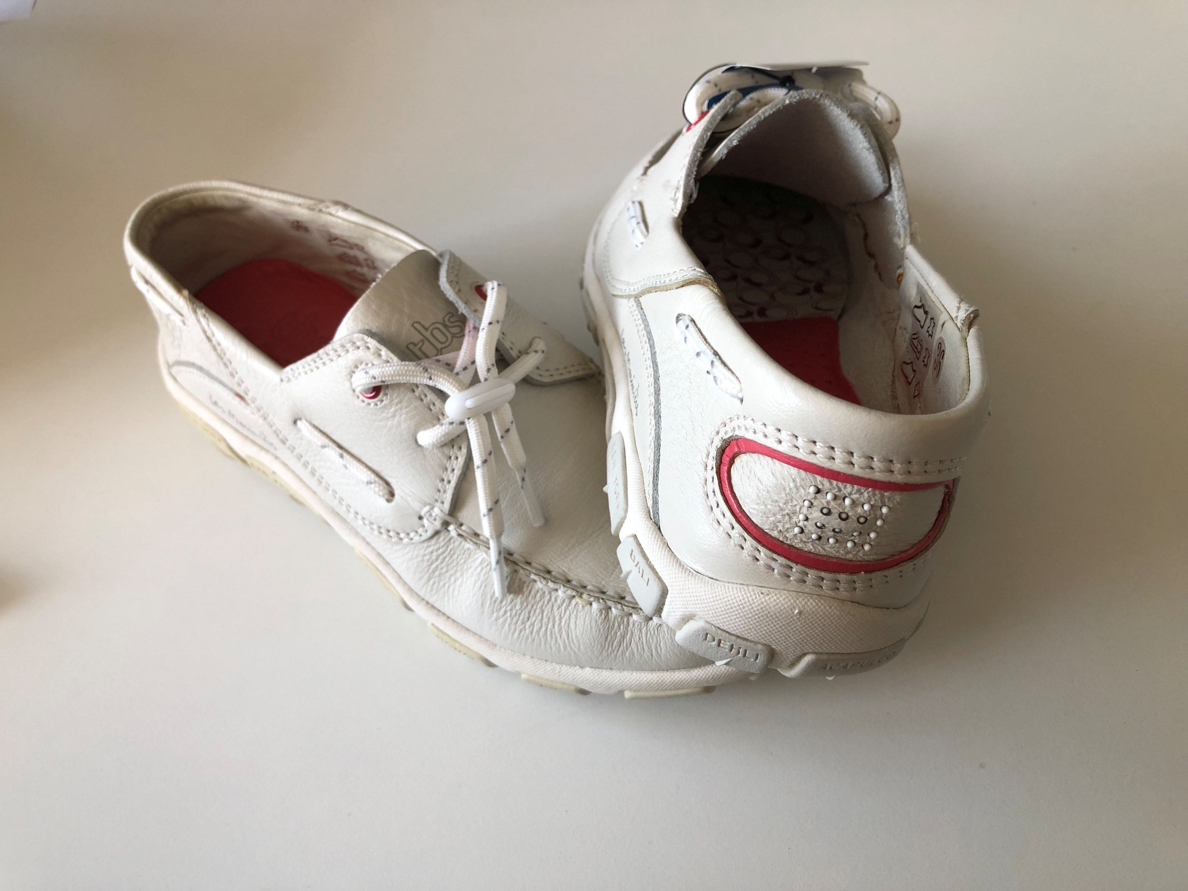 TBS Bootsschuhe Jolina Größe 36, Leder, Navy weiß, weiße rutschfeste Sohle