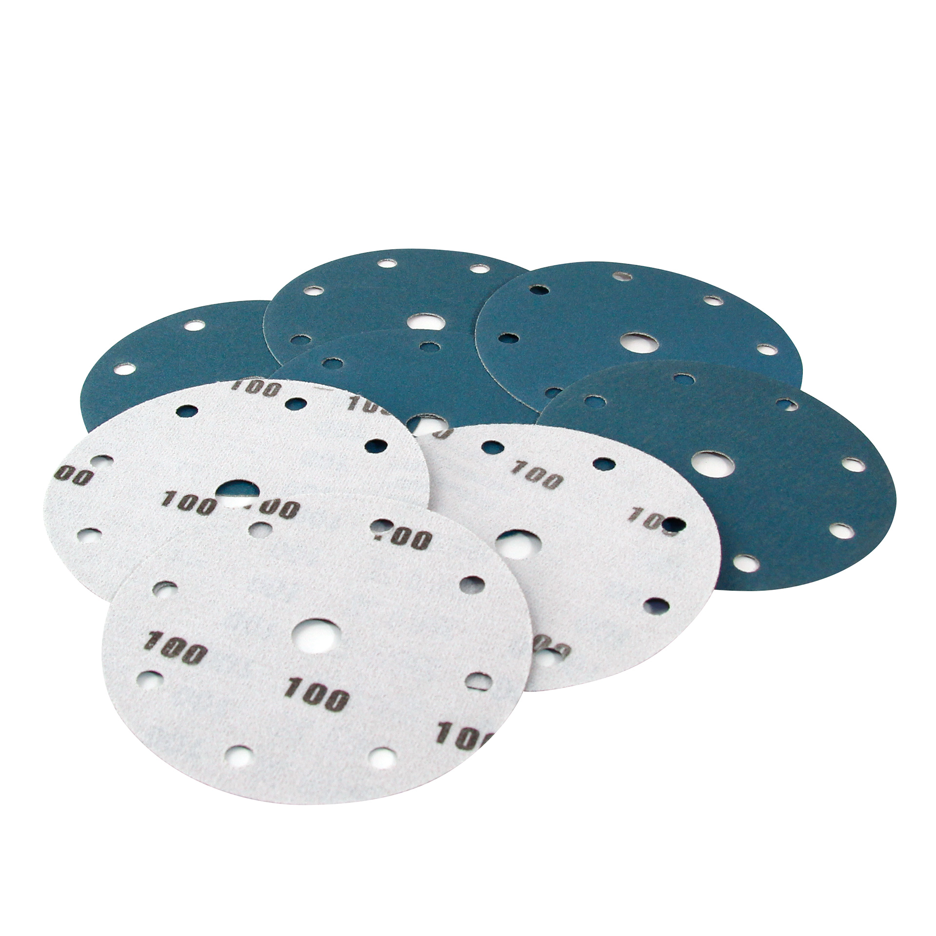 50x Zirkonscheibe (Diamant-Schleifmittel) P100 8-Loch 150mm