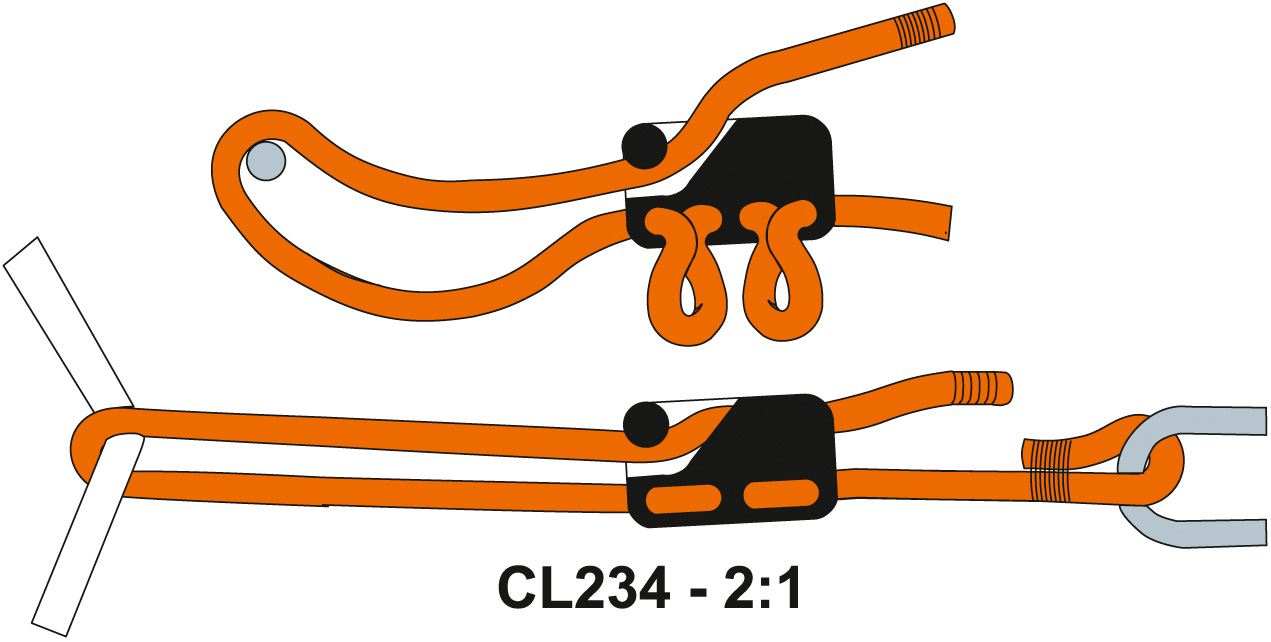 CLAMCLEAT CL234 Fenderklemme groß für Tau 6-11mm schwarz