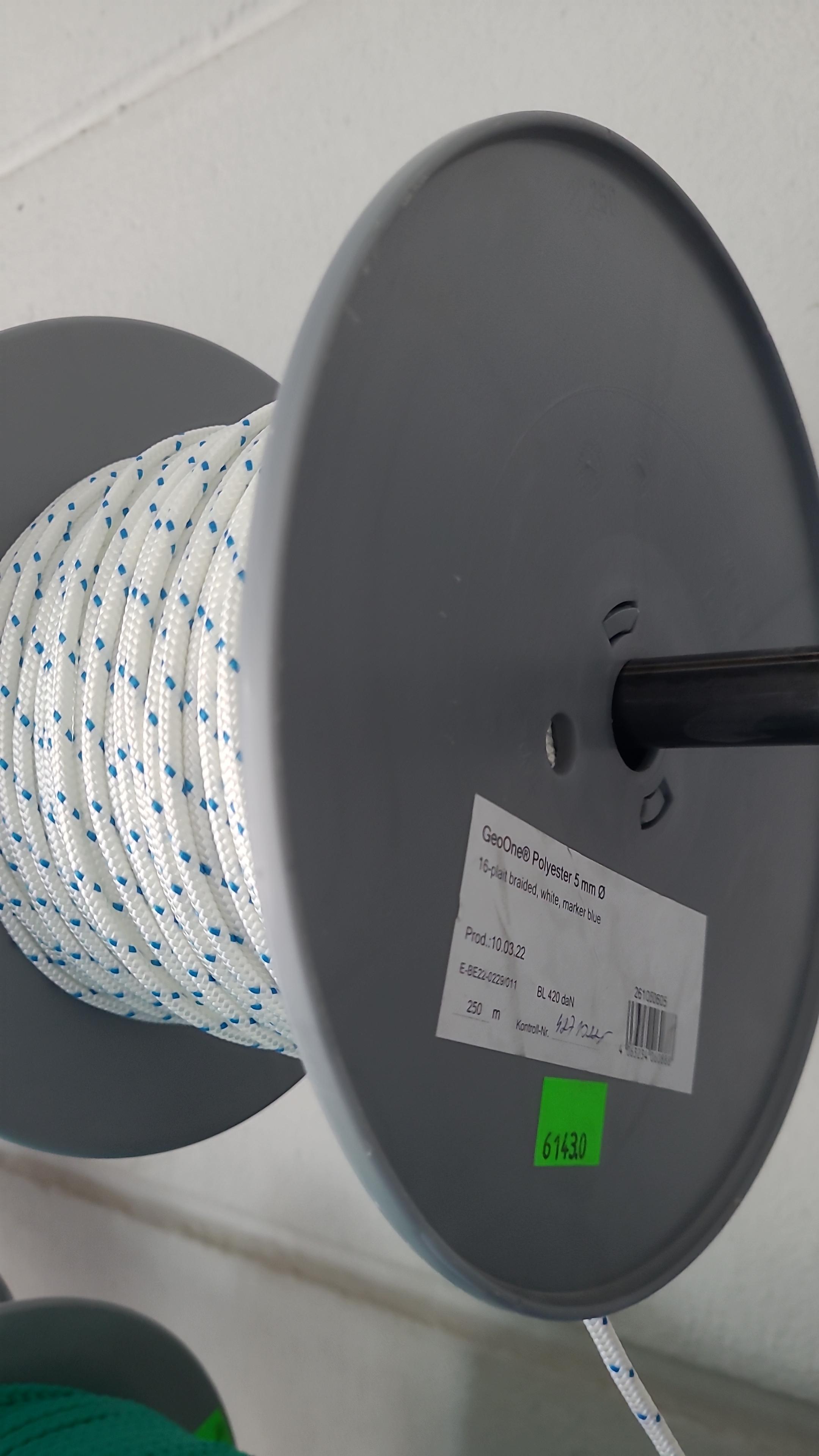 GLEISTEIN GeoOne blau/weiß 5mm - Fenderleine, Flaggenleine, universell einsetzbares Tauwerk für viele Anwendungen an Bord und an Land. 16-fach geschlagen