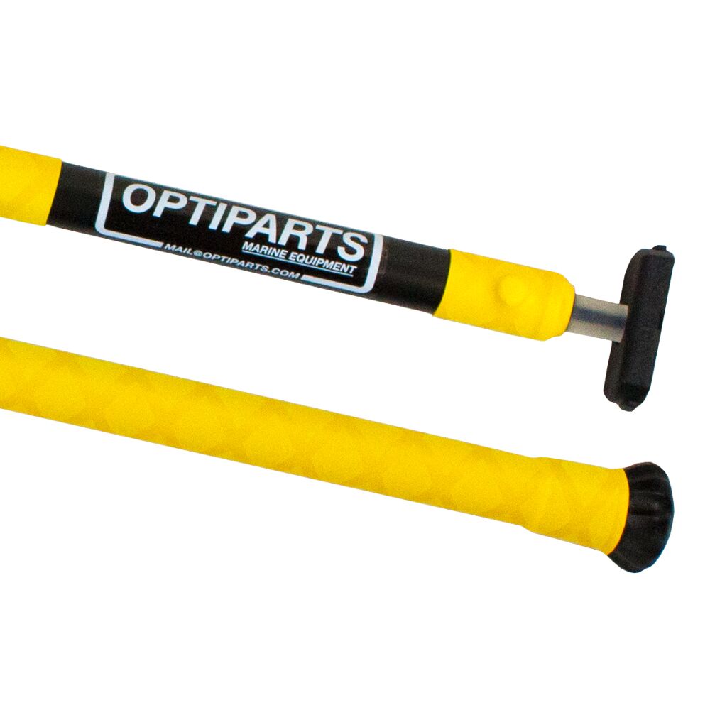 OPTIPARTS EX1145Y Optimist Pinnenausleger, 20mm, Aluminium, schwarz eloxiert, geleber X-Grip Handgriff
