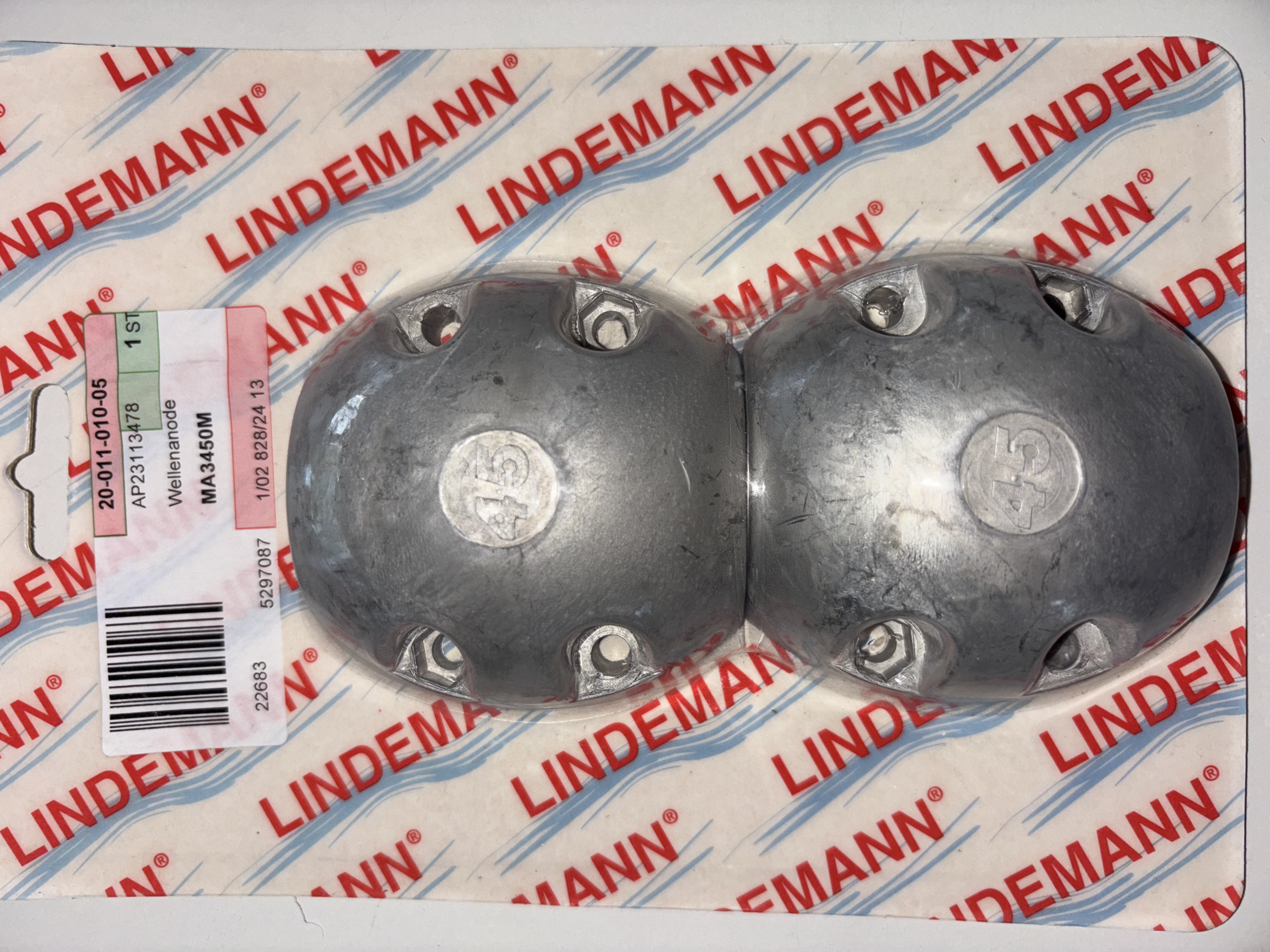 Wellenanode Magnesium für Welle 45mm, 4 Bolzen, Aussen 81mm