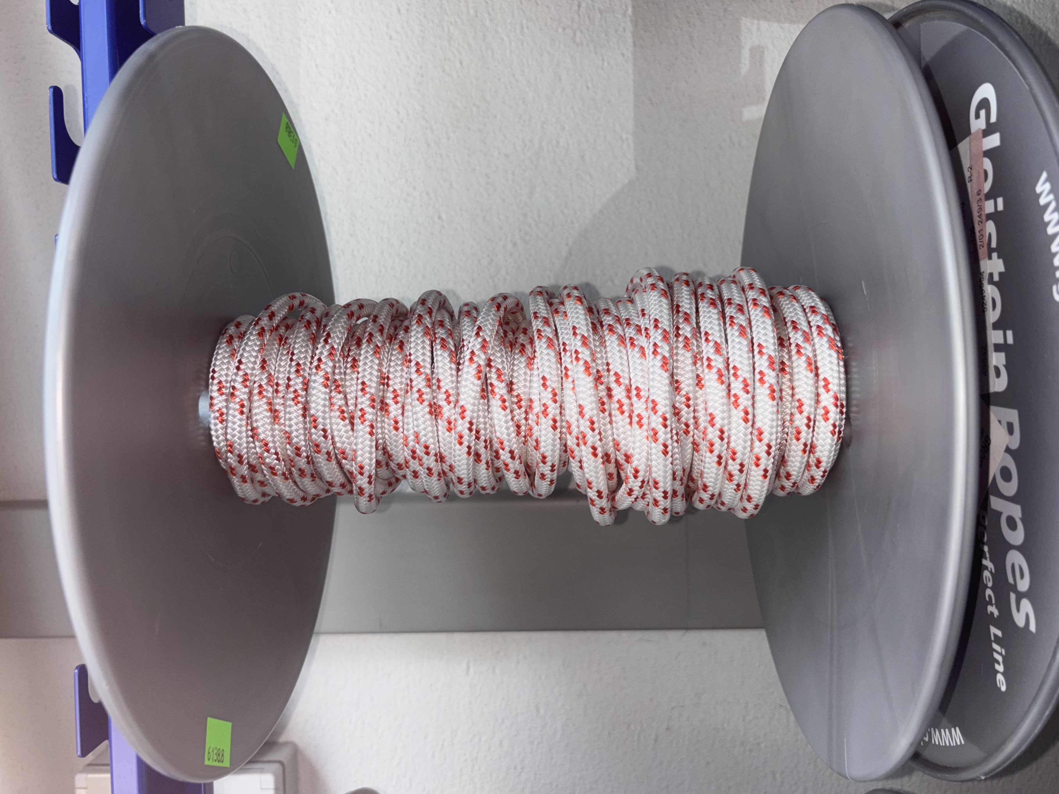 GLEISTEIN Dyneema Schot/Fall weiß mit rot - 8mm (GR030860)