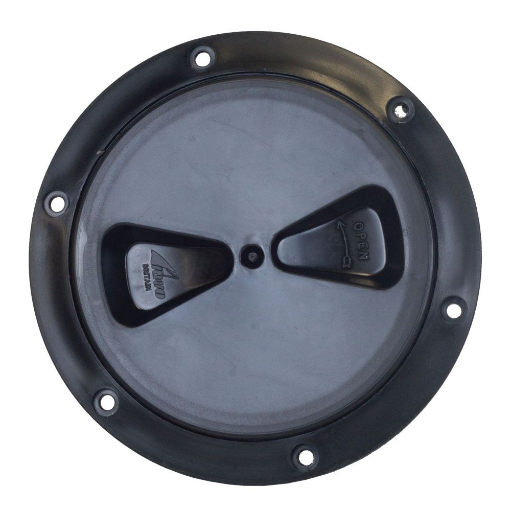 OPTIPARTS EX1237 Inspektionsdeckel für Optimist und andere Boote, Durchmesser Deckel 100 mm, Lochausschnitt 108 mm, schwarz