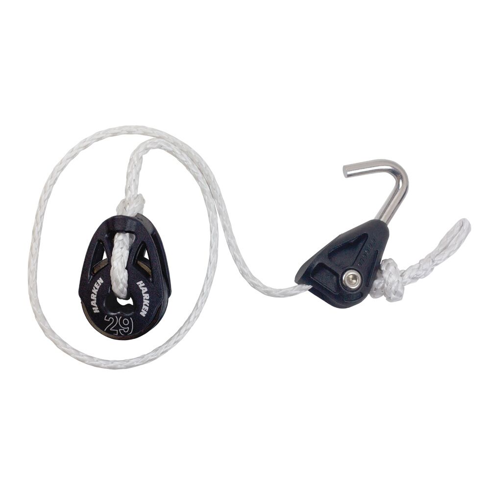 OPTIPARTS EX1352 Optimist Sprietfall, Harken hook-in block und Ti-Lite Block 29 mm, für high end Regattariggs