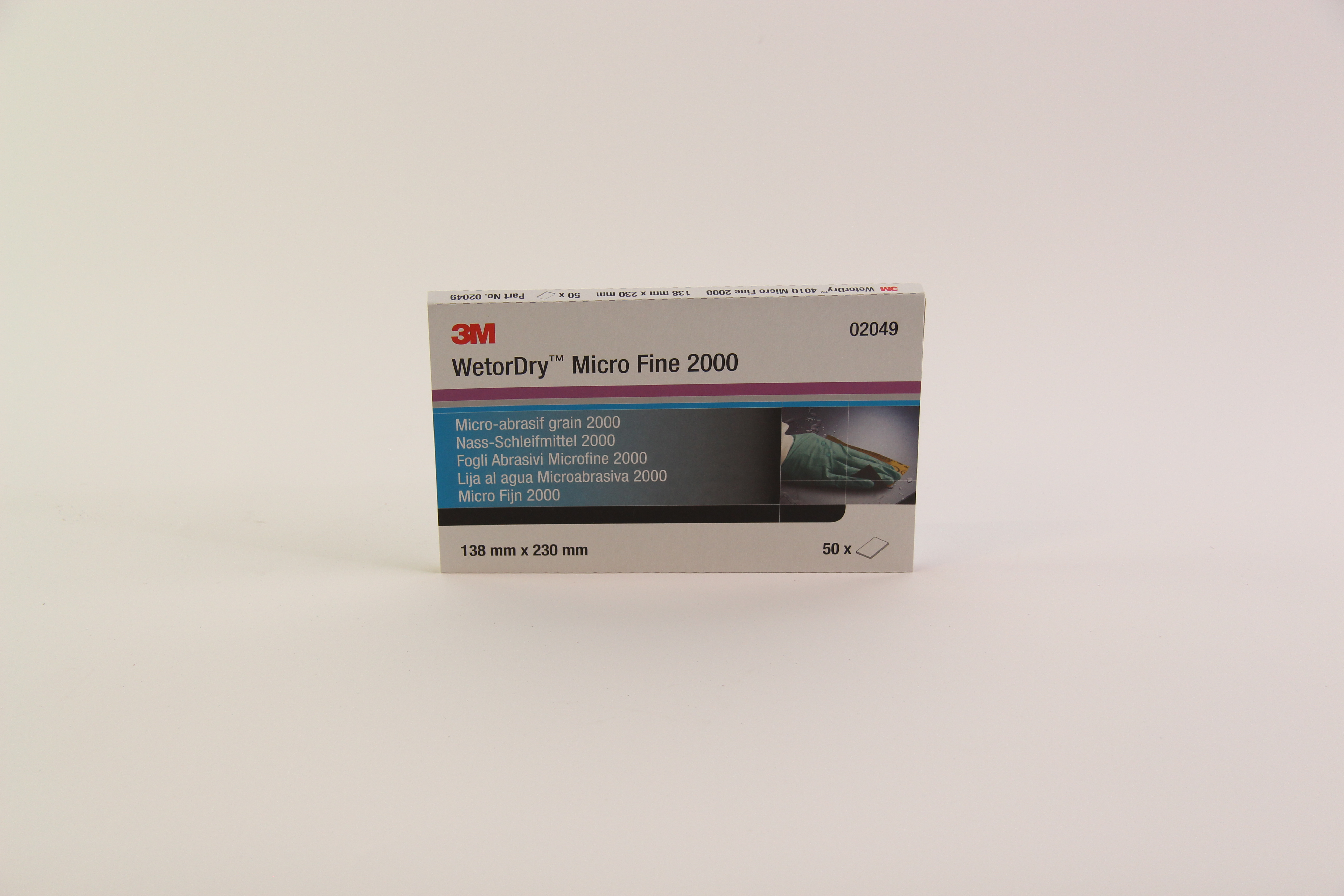 50x 3M 02044 Wetordry Schleifpapierstreifen P2000 230x138 mm