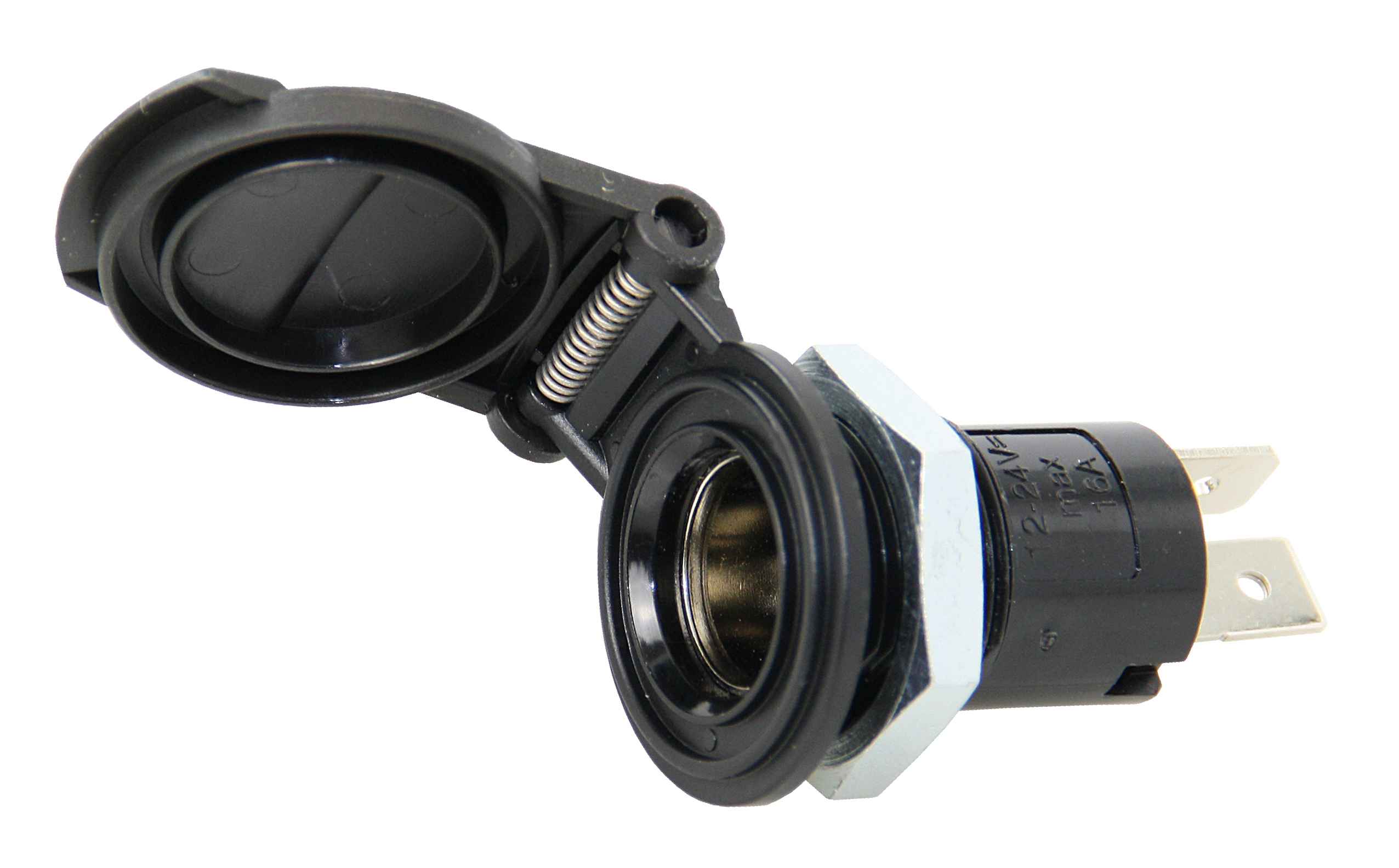 Einbausteckdose mit Deckel 6-24V max. 16A rund