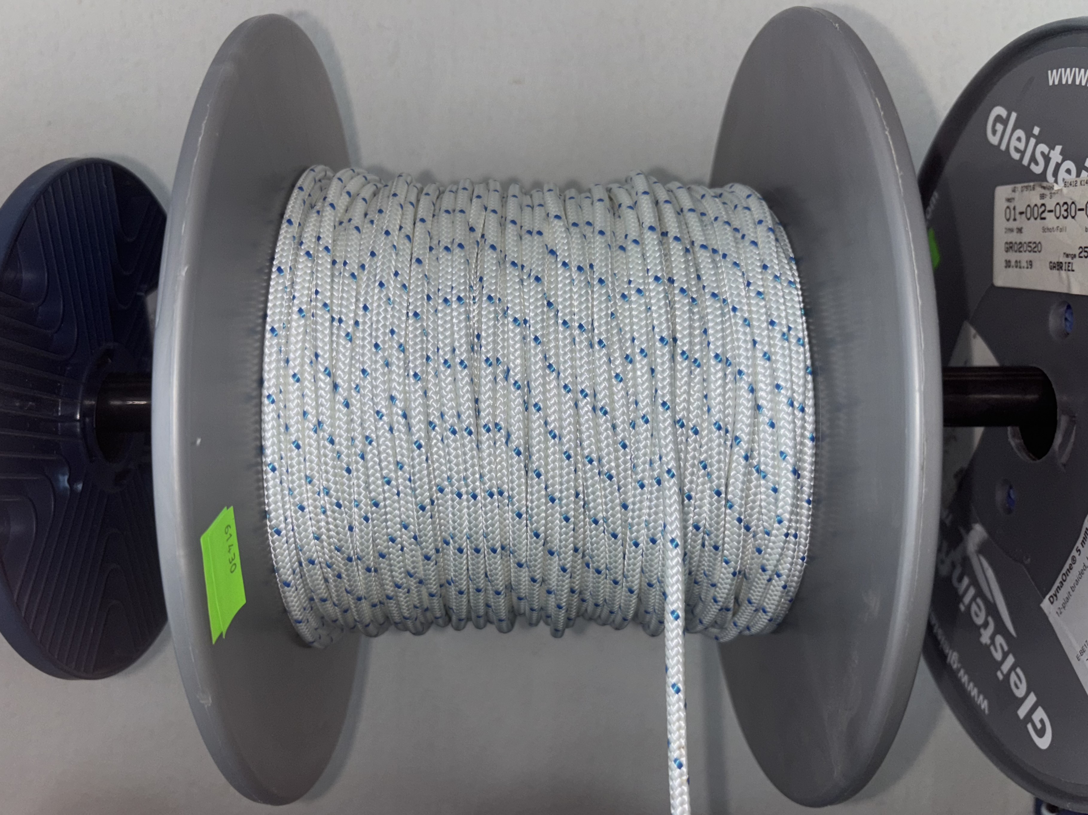 GLEISTEIN GeoOne blau/weiß 5mm - Fenderleine, Flaggenleine, universell einsetzbares Tauwerk für viele Anwendungen an Bord und an Land. 16-fach geschlagen
