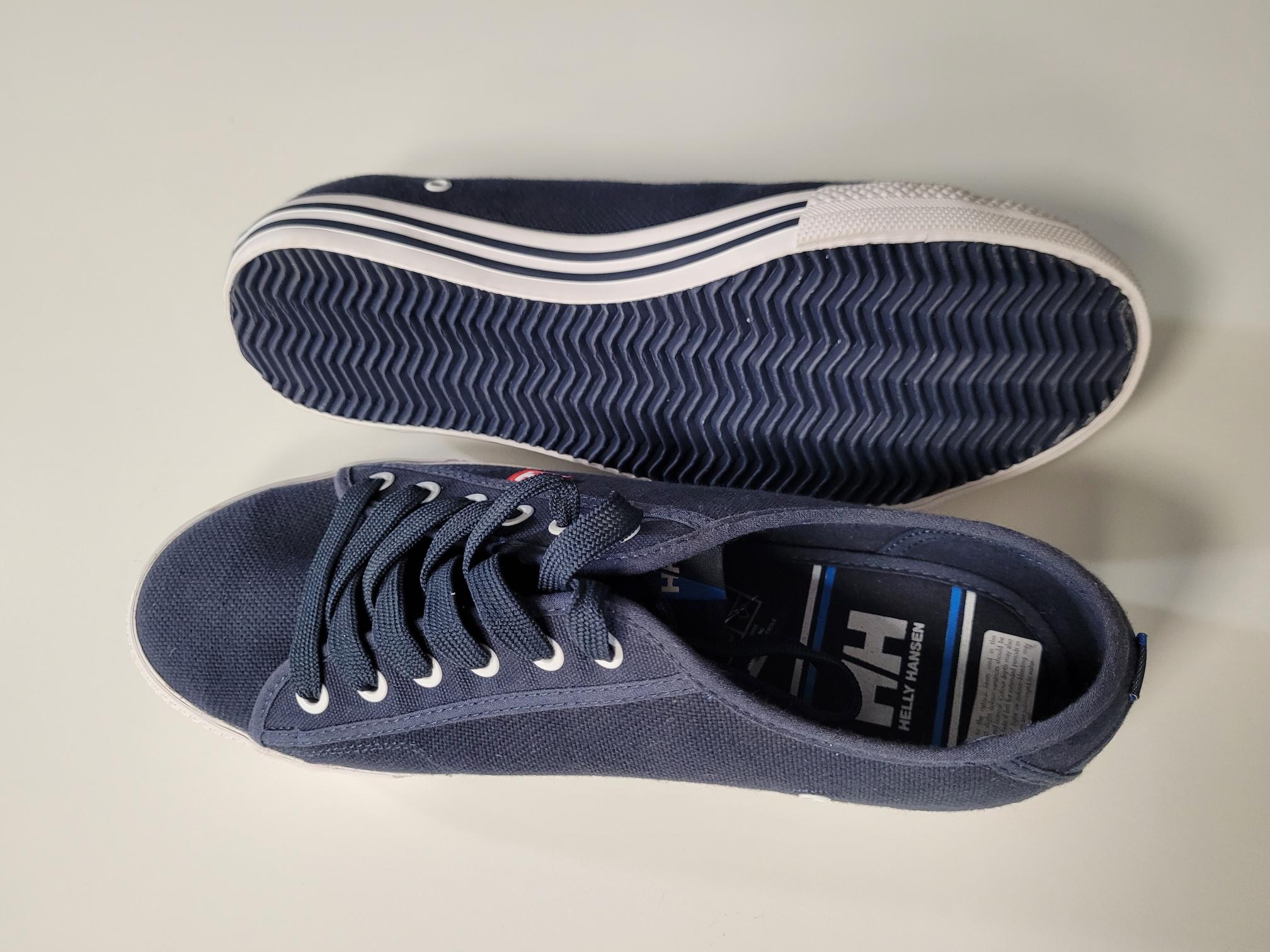 HELLY HANSEN Bootsschuhe Fjord Canvas, Gr. 46,5, Navyblau/Weiss, Obermaterial atmungsaktives und schnelltrocknendes Textil