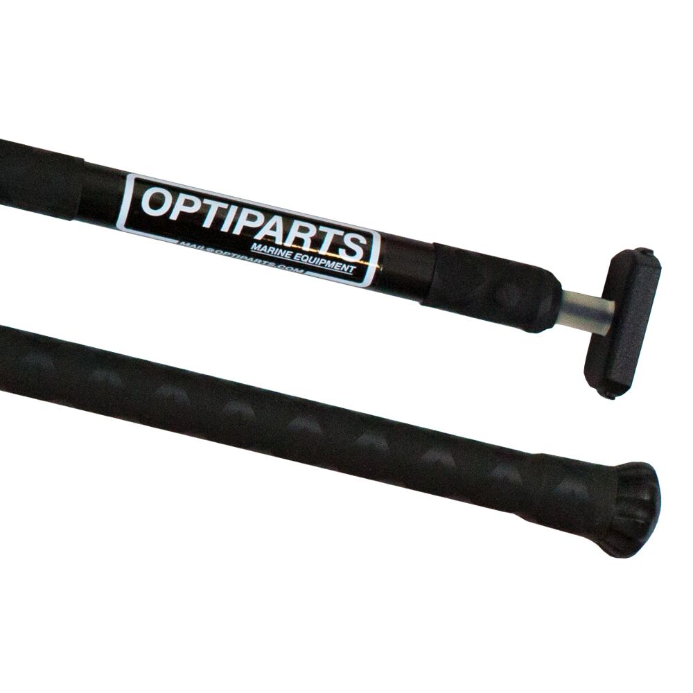 OPTIPARTS Optimist X-Grip Pinnenausleger 20mm aus Aluminium mit Anti-Rutsch Griff, 60cm, schwarz
