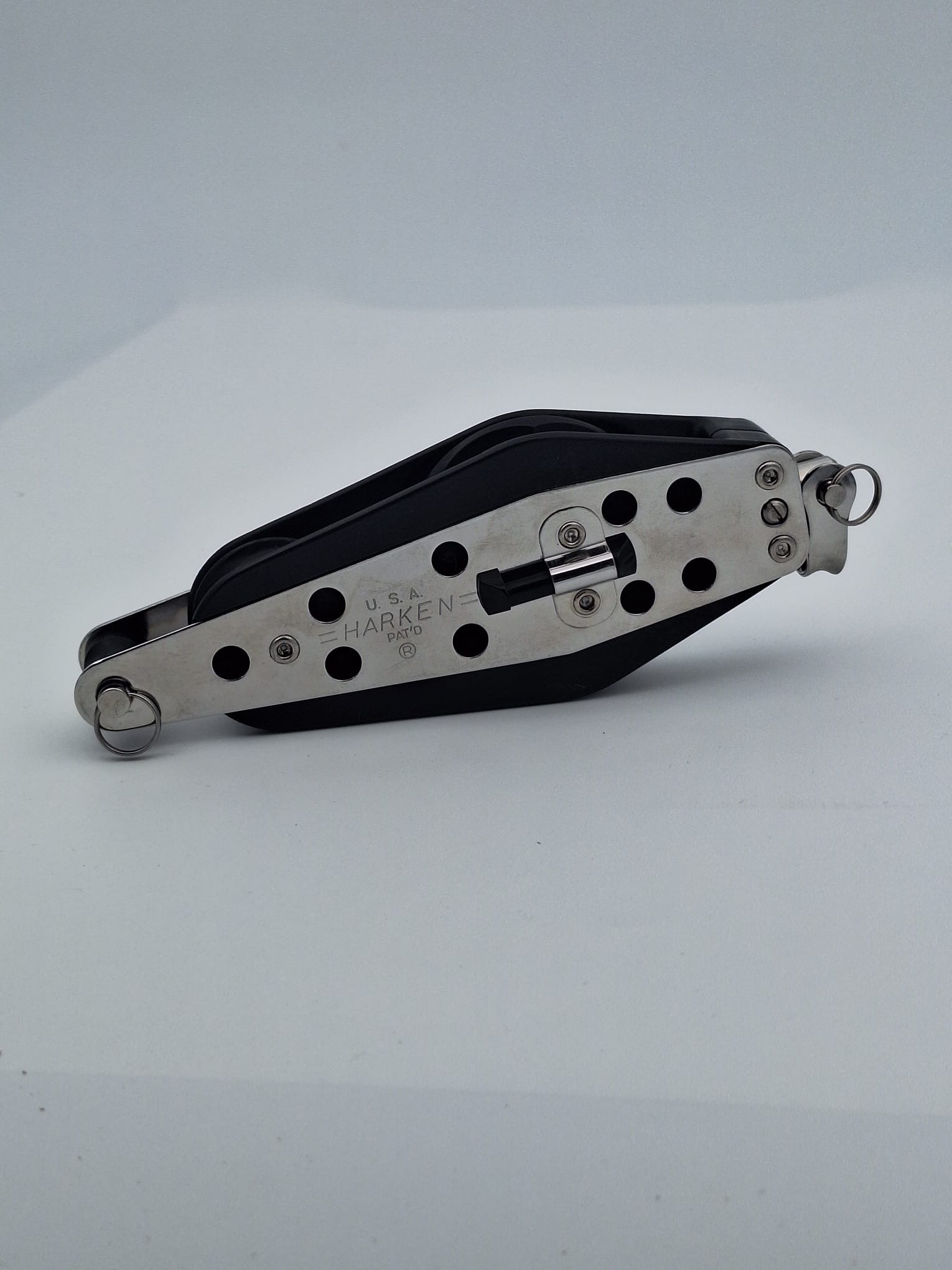 HARKEN H056 57mm Racing Violinblock mit Wirbel, einstellbarer Ratsche und Hundsfott