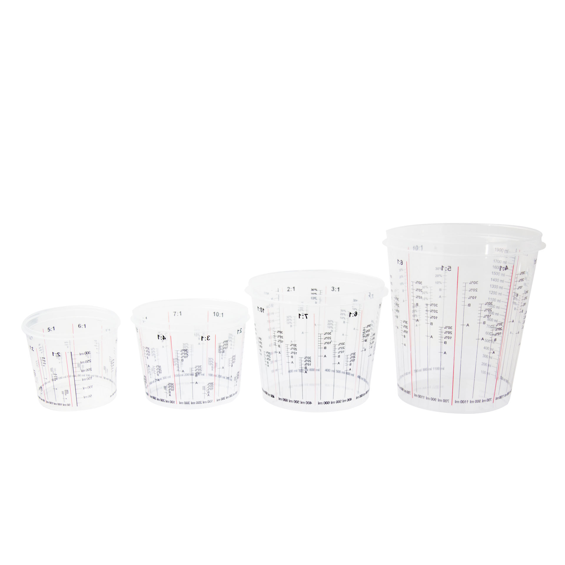 200x Deckel für Mischbecher 1400 ml, transparent