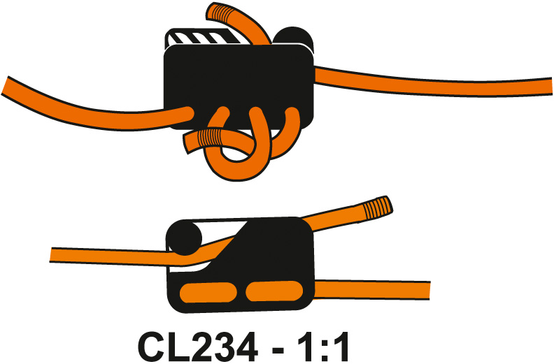 CLAMCLEAT CL234 Fenderklemme groß für Tau 6-11mm schwarz