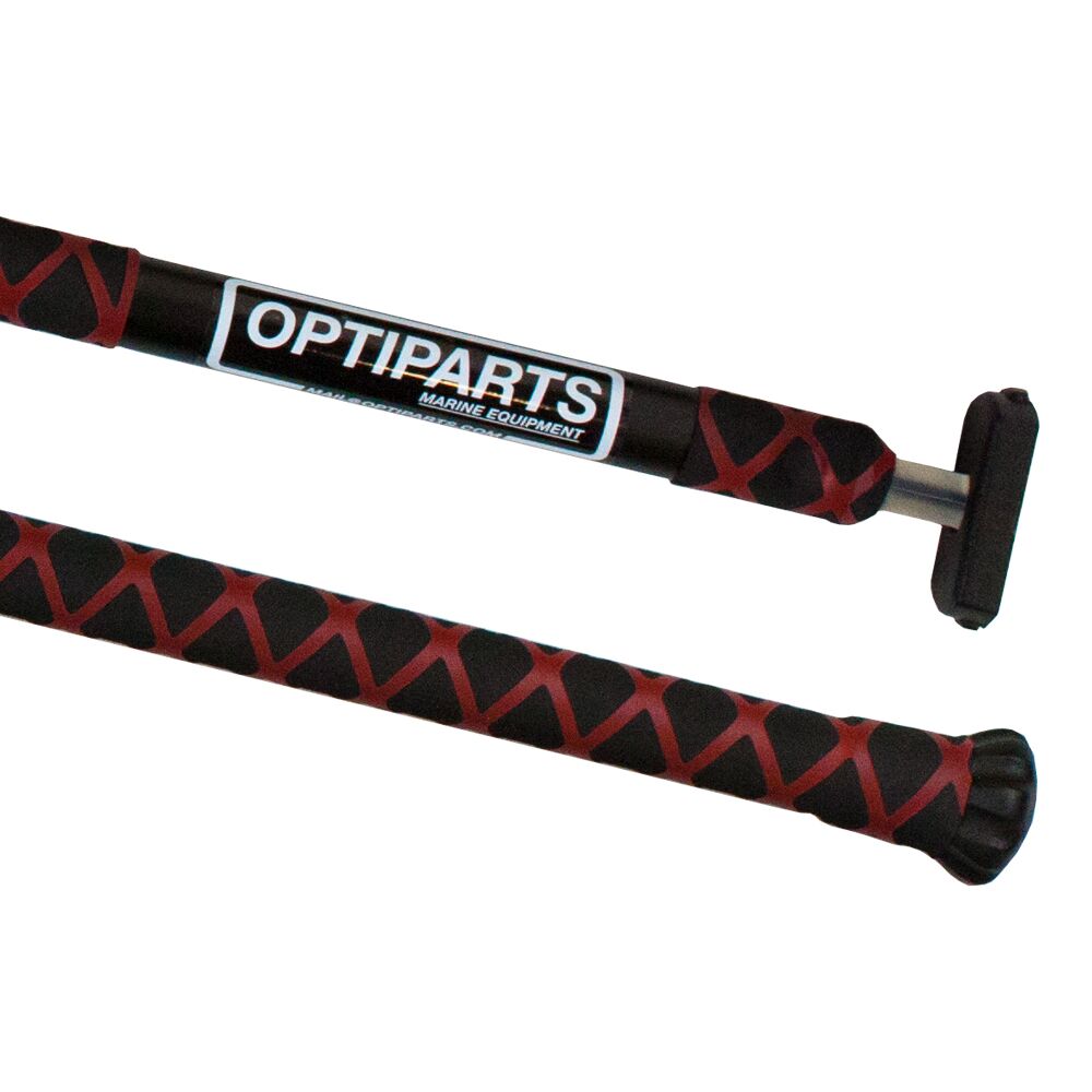 OPTIPARTS EX1145BKRD Optimist Pinnenausleger DOPPIO 20mm, Aluminium, schwarz eloxiert, double X-Grip Handgriff