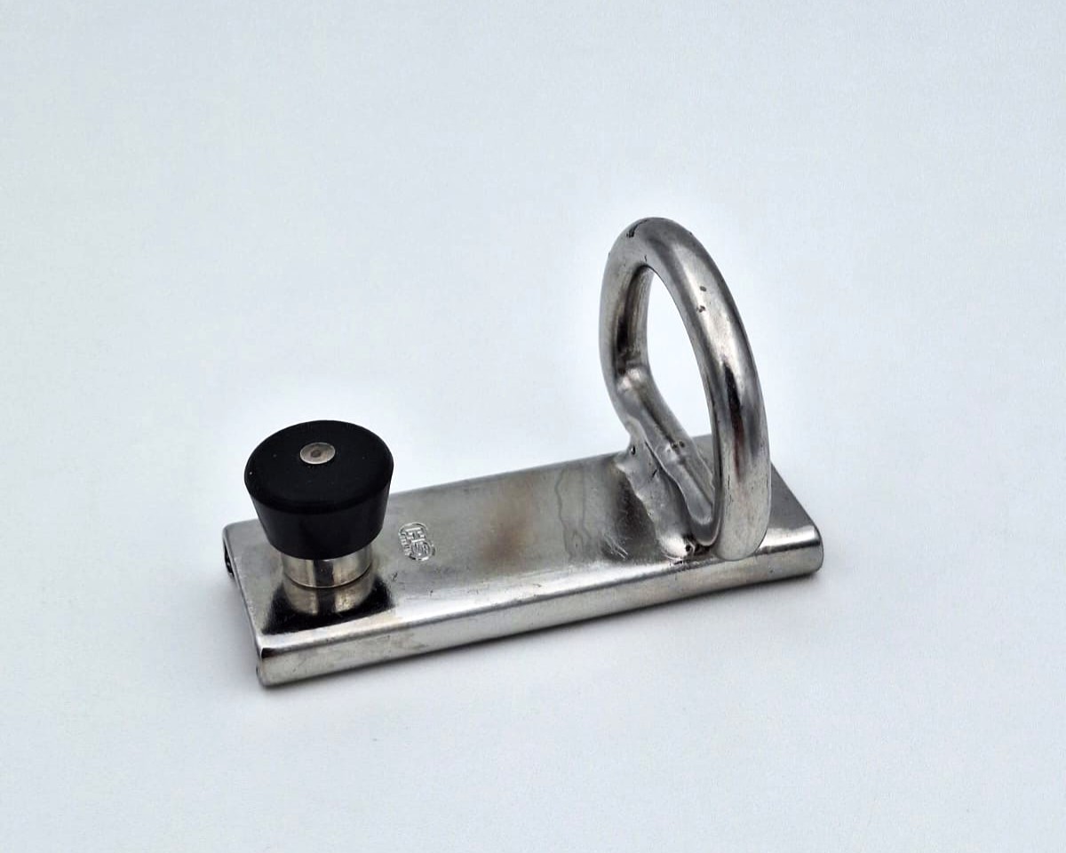 SPRENGER Schlitten mit Stopper, Spibaum-Anschlagsring / Ring für Umlenkrolle, für 20mm Schiene, Edelstahl rostfrei