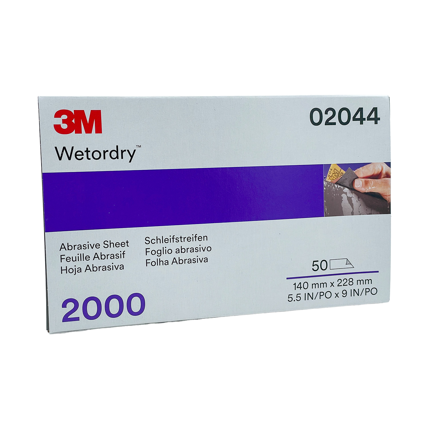 50x 3M 02044 Wetordry Schleifpapierstreifen P2000 230x138 mm