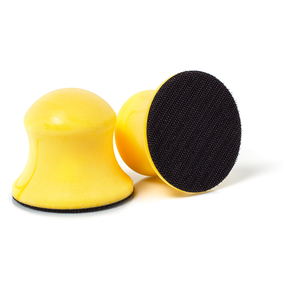 Handschleif-Halter für Schleifpapier 76mm oder Polierschwamm. Schleif- und Polierarbeiten an Autos, Booten und Wohnmobilen von Hand ohne Verkrampfung - Durchmesser 76mm, weich, gelb