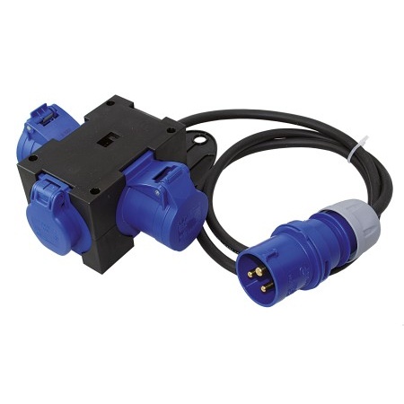 CEE-Kombiverteiler 3-polig CEE/Schukostecker