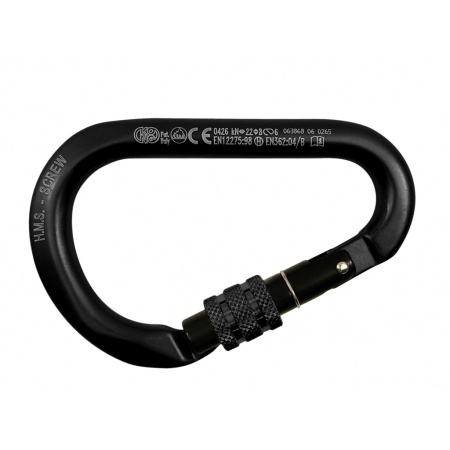 Alu-Karabiner HMS Classic Screw Sleeve schwarz