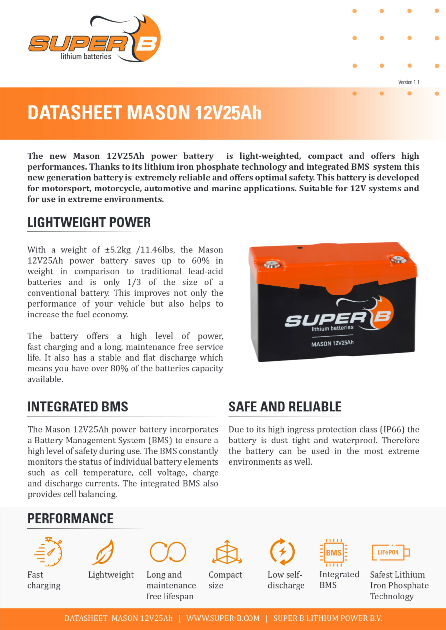 Super-B Mason 12V25Ah