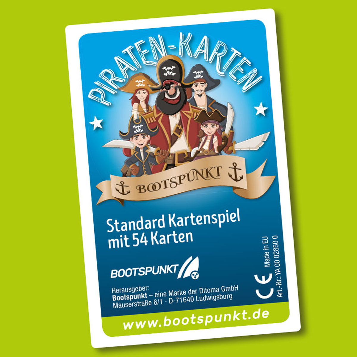 Bootspunkt Piraten-Poker-Kartenspiel, schöne Motive, 54 Karten, als Geschenk oder für die Spielebox and Bord