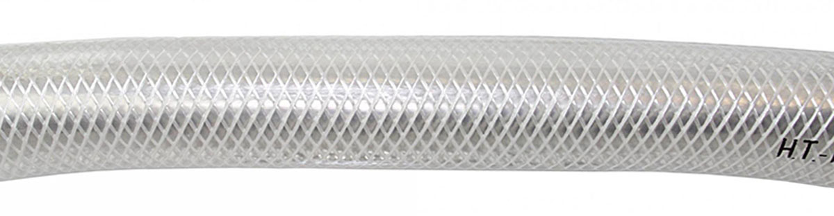 Transparentschlauch mit Gewebeeinlage, 25mm innen, 33mm aussen, Meterware