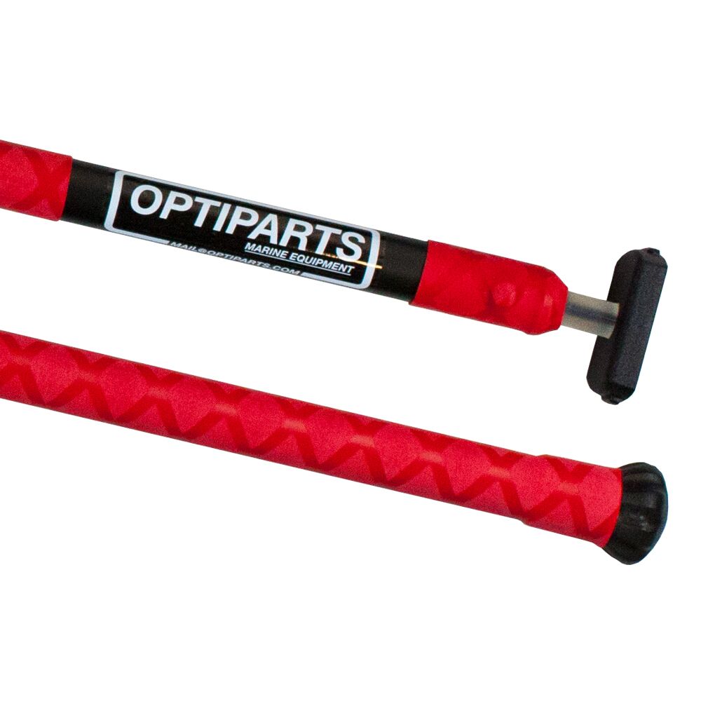 OPTIPARTS EX1145RD Optimist Pinnenausleger, 20mm, Aluminium, schwarz eloxiert, roter X-Grip Handgriff