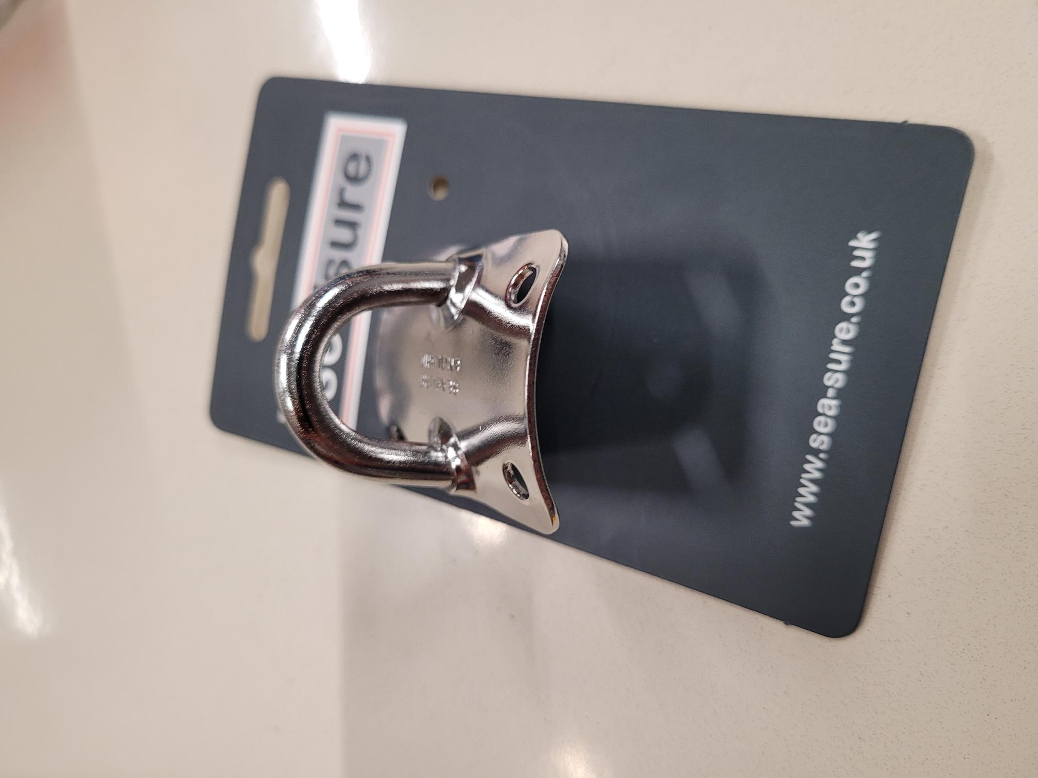 SEA SURE Mastplatte SS1601 für Spibaum, Edelstahl, mit 4 Löchern.