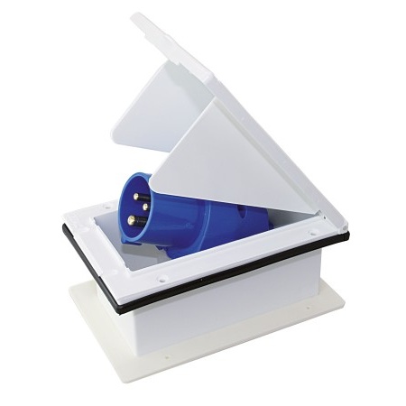 CEE-Eingangssteckdose witterungsbeständig 100x85mm