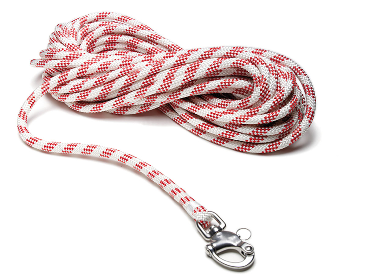 FSE ROBLINE 3S SIRIUS 300 Großfall, Fockfall, Genuafall , Spifall mit Augspleiß/Schnappschäkel, 30m/8mm, weiß-navyblau