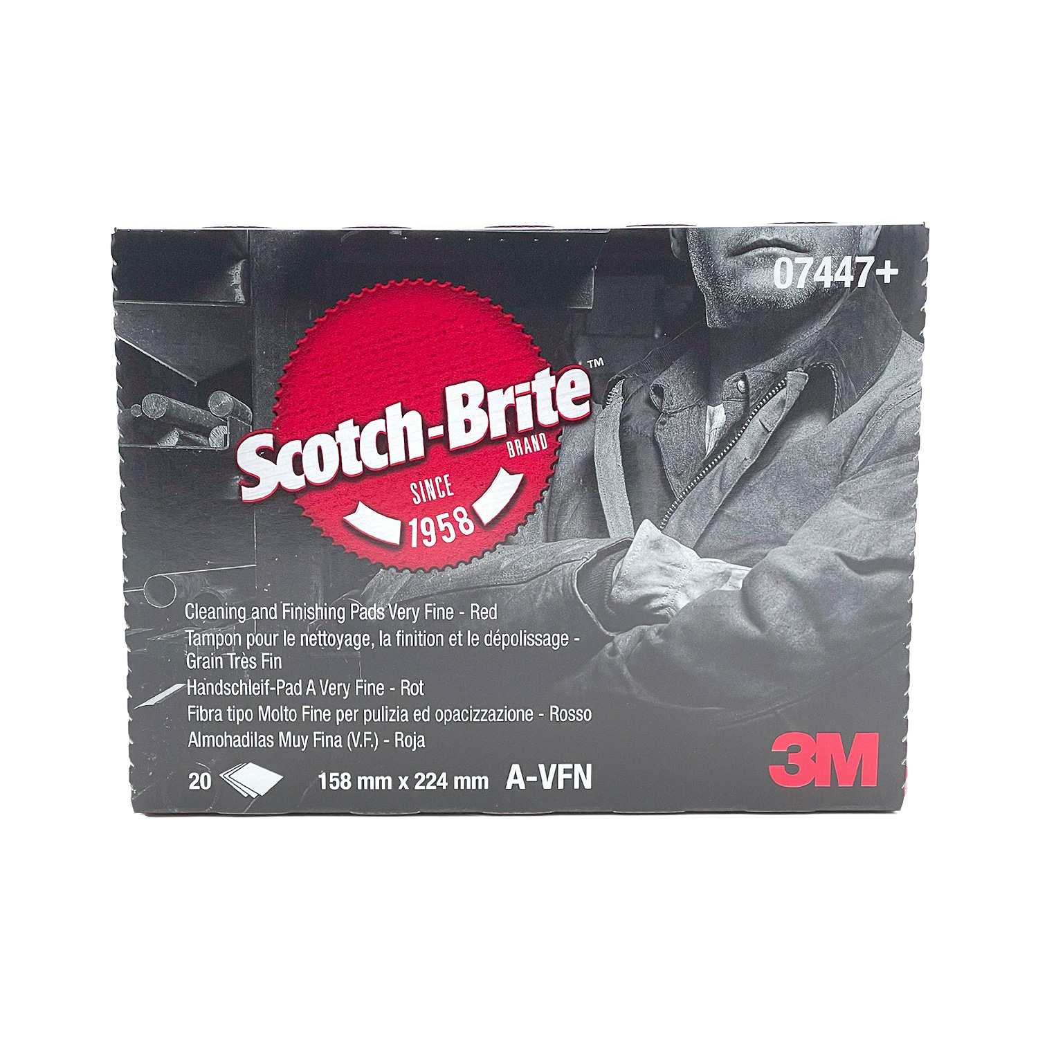 3M 7447 Scotch Brite Handschleif-Pads veryfine, rot