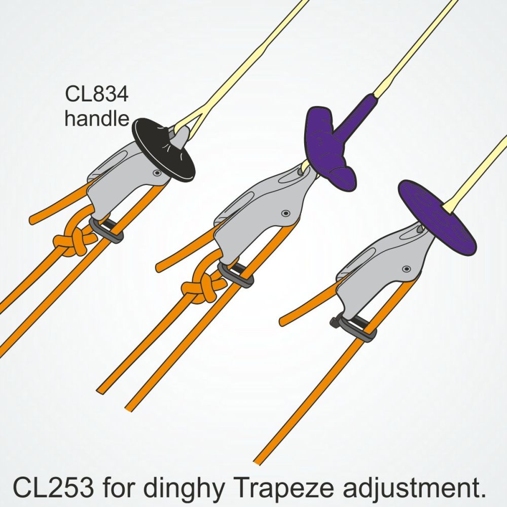 CLAMCLEAT CL253 Trapez und Niederholerklemme Alu Tau 4-8mm, Optiparts Artikel 3055