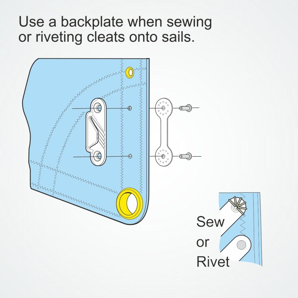 CLAMCLEAT CL212BP Gegenplatte für Liekleinenklemmen